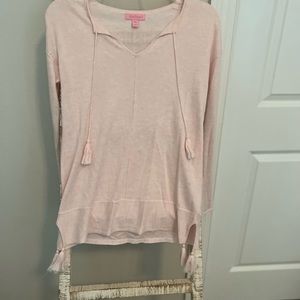 Lilly Pulitzer pale pink tassel sweater